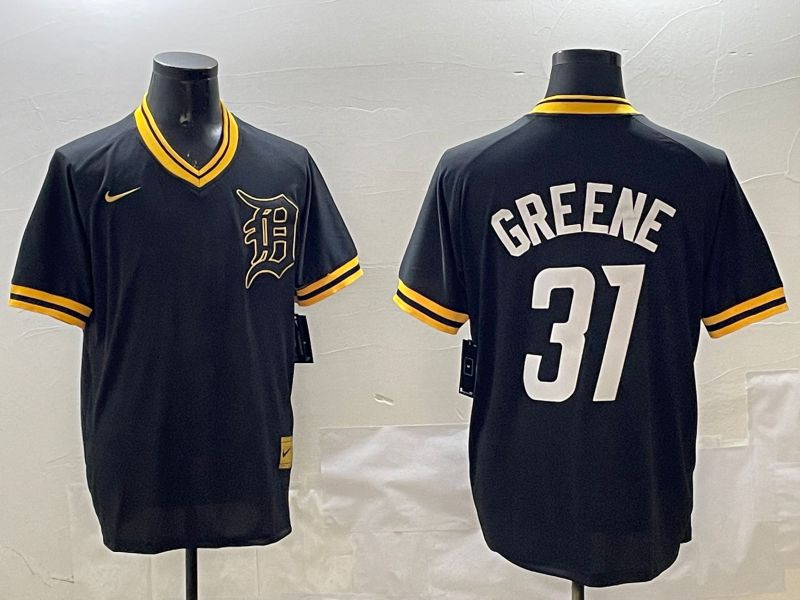 Men Detroit Tigers #31 Greene Black Gold Game 2025 Nike MLB Jersey style 1